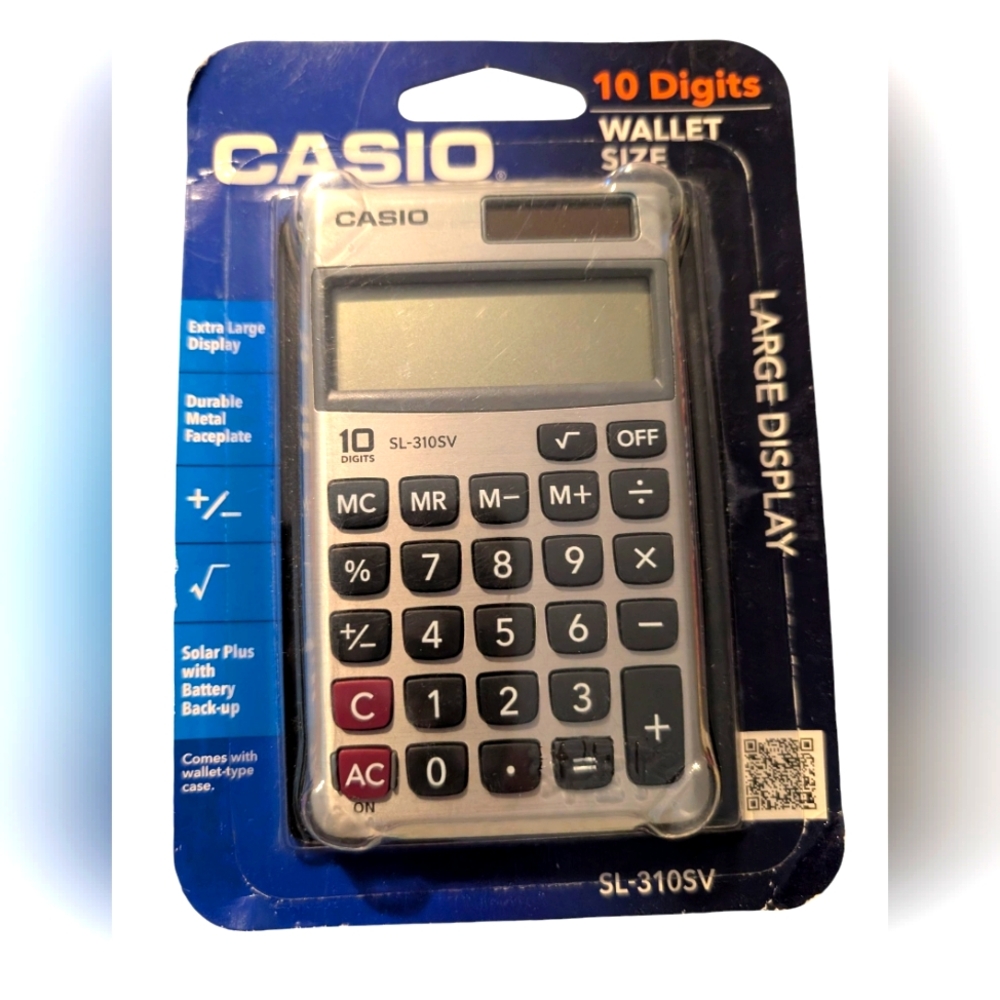 Casio SL-310SV 10-Digit Wallet Size Basic Calculator Brand New Sealed
